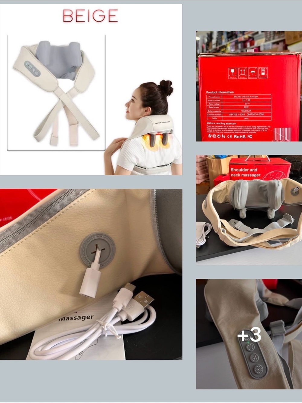 Red Massager for Shoulder, Neck, Waist & Back